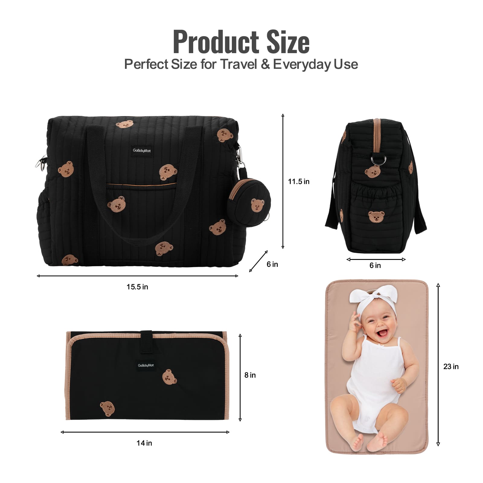 GoBabyMart Multifunctional Diaper Bag Tote - GoBabyMart