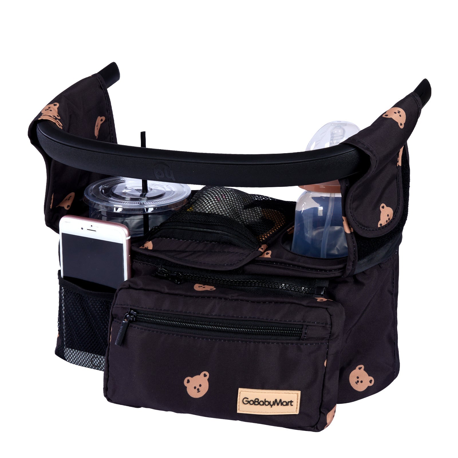 GOBABYMART Universal Stroller Organizer with Insulated Cup Holder & Detachable Bag - GoBabyMart