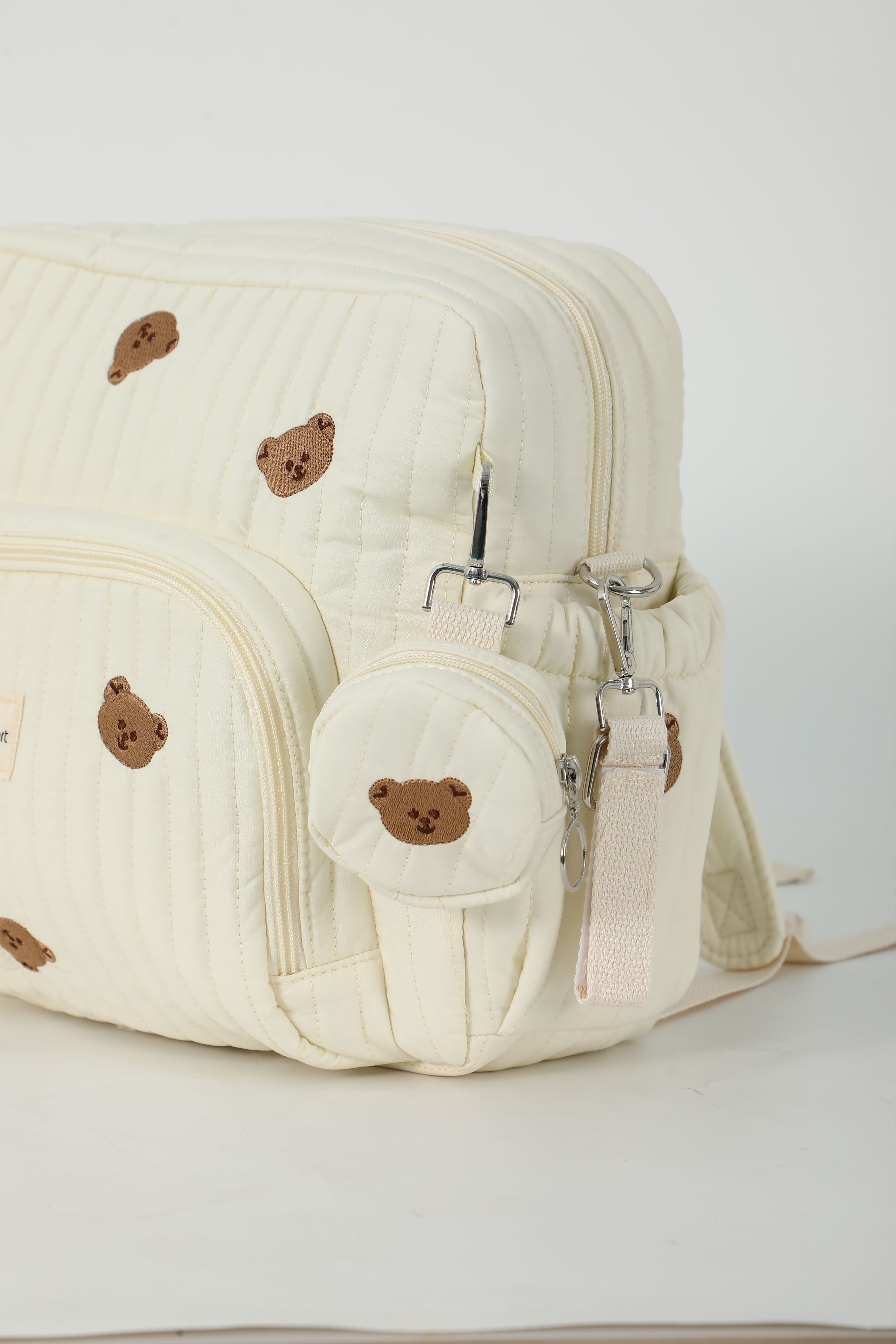 Diaper bag pacifier case beige