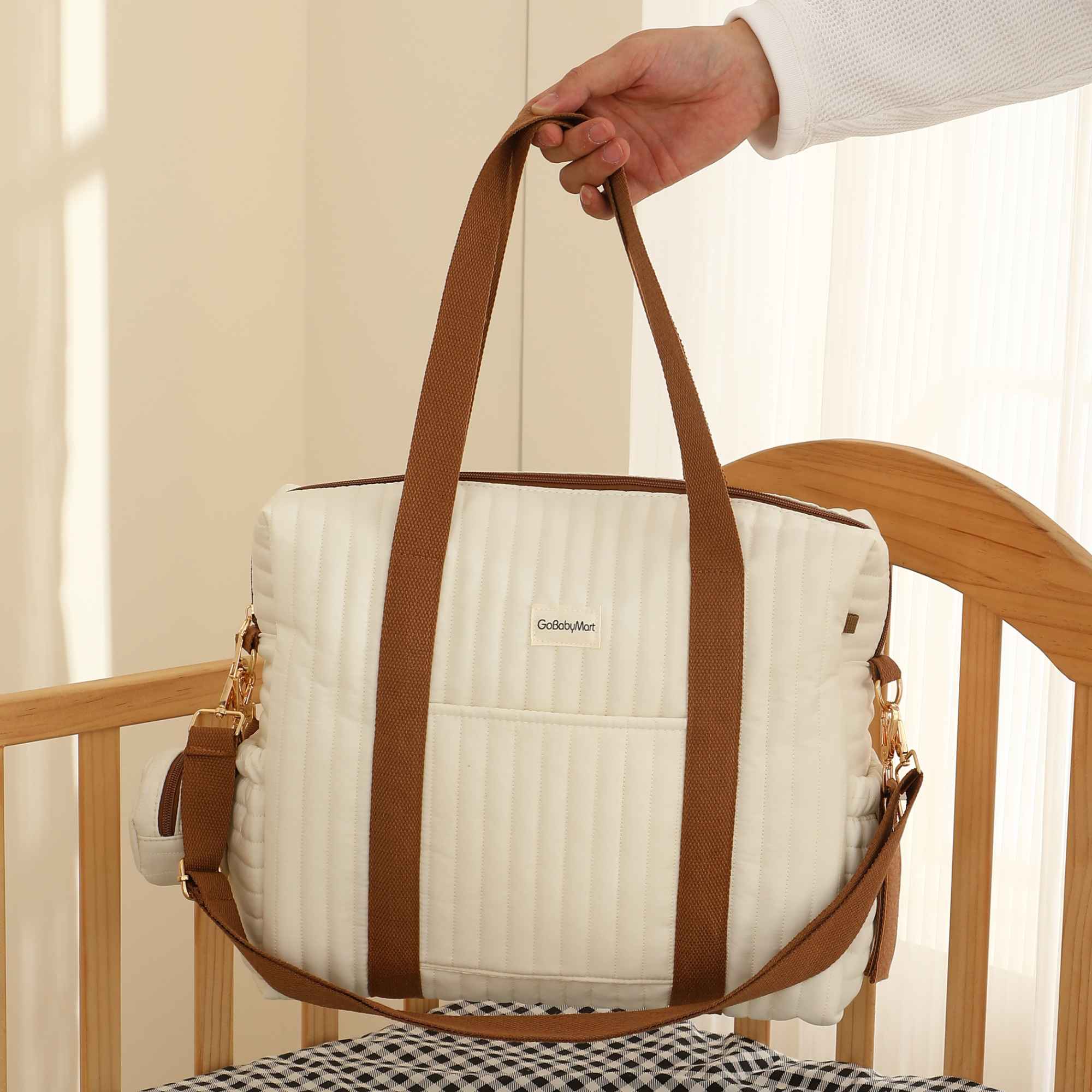 Beige Diaper Bag tote 