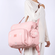 GoBaby Convertible Diaper Backpack - GoBabyMart #Color_Pink - Flowers
