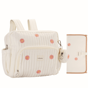 GoBaby Convertible Diaper Backpack - GoBabyMart #Color_Beige - Flowers