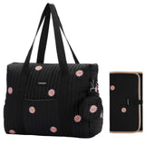 GoBaby Multifunctional Diaper Bag Tote - GoBabyMart #Color_Black Flowers
