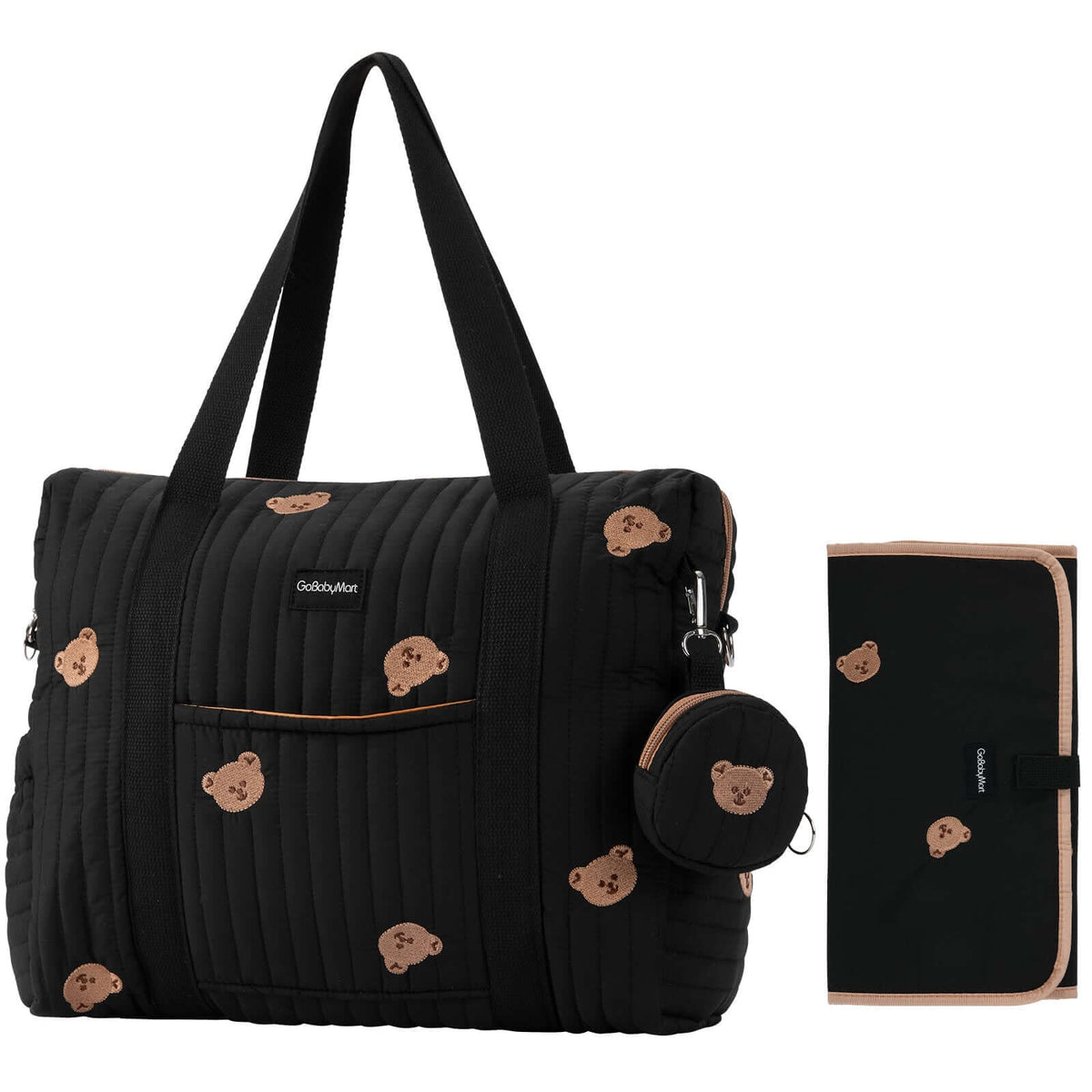 GoBaby Multifunctional Diaper Bag Tote - GoBabyMart #Color_Black Bears