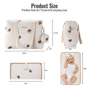 GoBaby Multifunctional Diaper Bag Tote - GoBabyMart #Color_Beige Bears