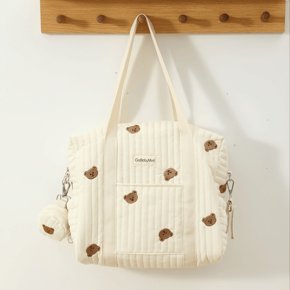 GoBaby Multifunctional Diaper Bag Tote - GoBabyMart #Color_Beige Bears