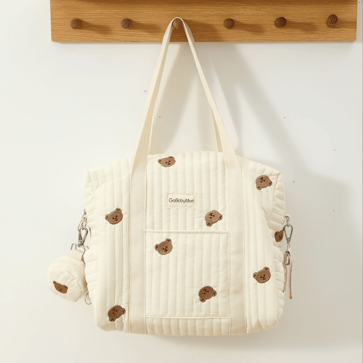 GoBaby Multifunctional Diaper Bag Tote - GoBabyMart #Color_Beige Bears