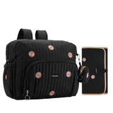GoBabyMart Convertible Diaper Bag Backpack - GoBabyMart #Color_Black - Flowers