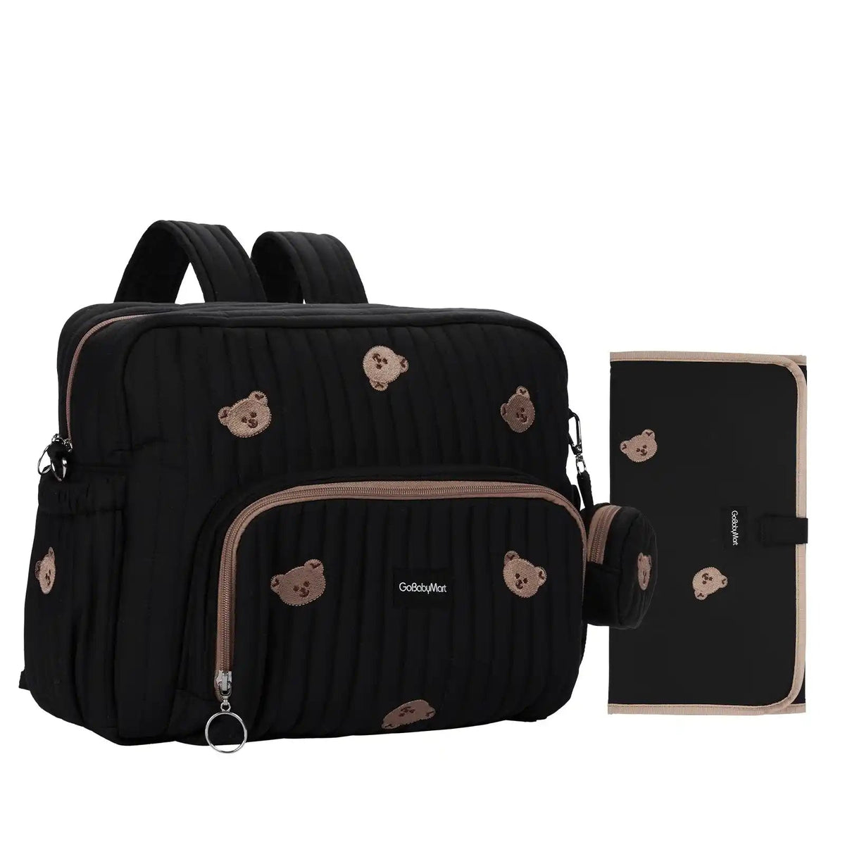 GoBabyMart Convertible Diaper Bag Backpack - GoBabyMart #Color_Black - Bears