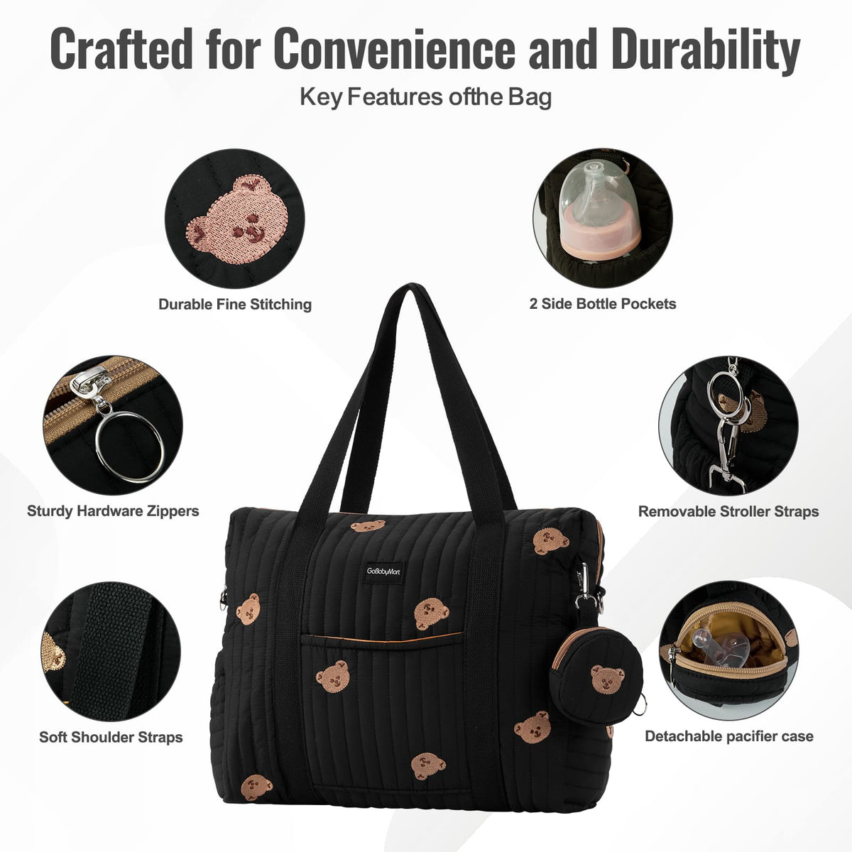 GoBabyMart Multifunctional Diaper Bag Tote - GoBabyMart