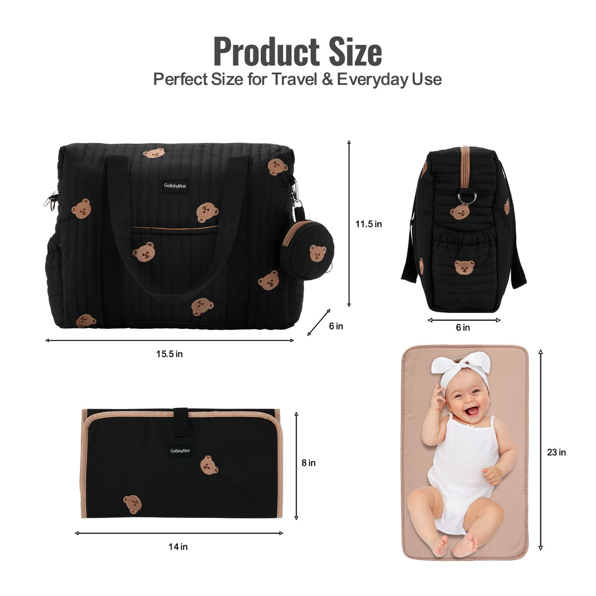 GoBabyMart Multifunctional Diaper Bag Tote - GoBabyMart