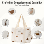 GoBabyMart Multifunctional Diaper Bag Tote - GoBabyMart #Color_Beige Bears