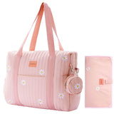 GoBabyMart Multifunctional Diaper Bag Tote - GoBabyMart #Color_Pink Flowers