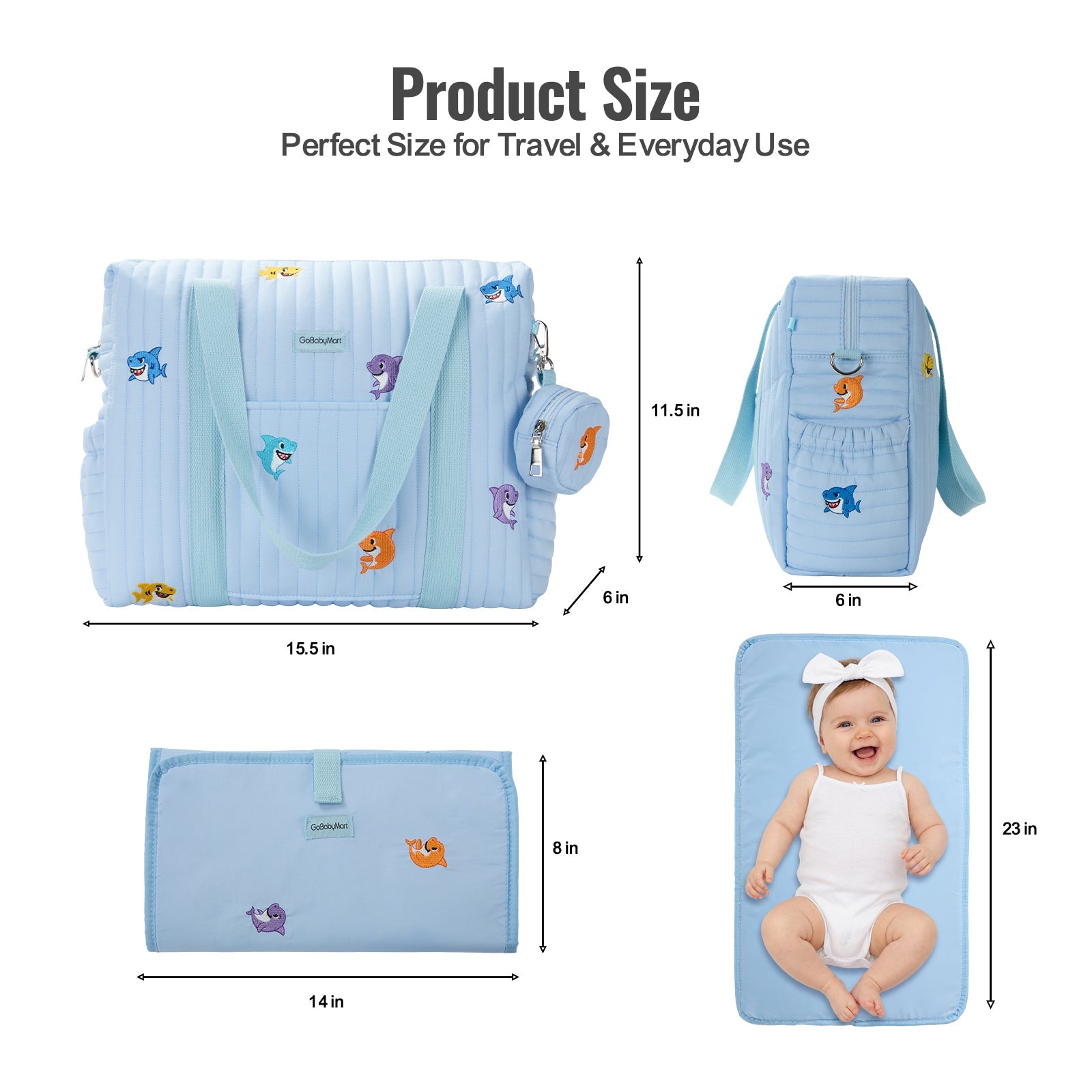 GoBabyMart Multifunctional Diaper Bag Tote - GoBabyMart