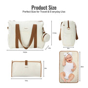 GoBabyMart Plain Quilted Diaper Bag Tote - GoBabyMart