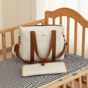 GoBabyMart Plain Quilted Diaper Bag Tote - GoBabyMart